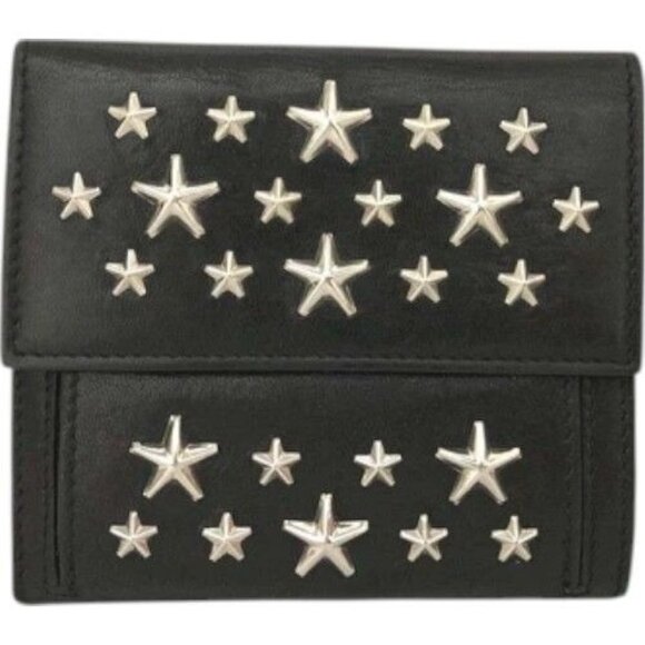 (L1) Authentic Jimmy Choo Wallet Black Leather Luxury Vintage Designer Handbag - Picture 1 of 10